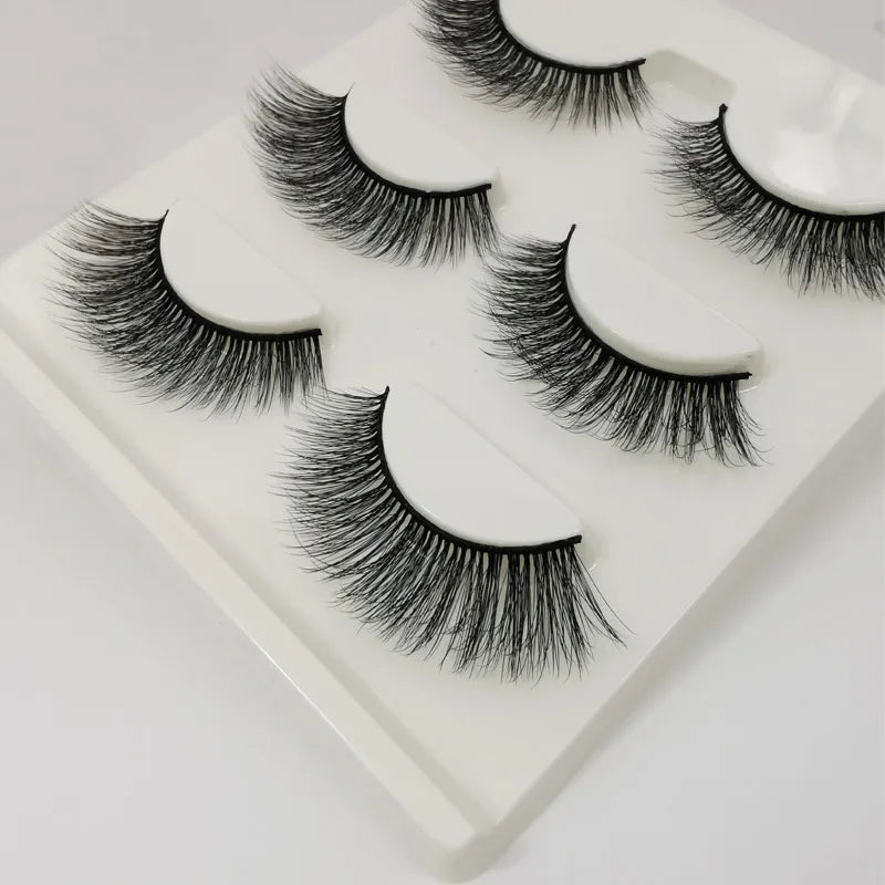 Lot 3 Paires Faux Cils 3D Vison SHIDISHANGPIN – 27 Styles Fluffy Wispy Épais | Cils Faux Faits Main Maquillage Yeux