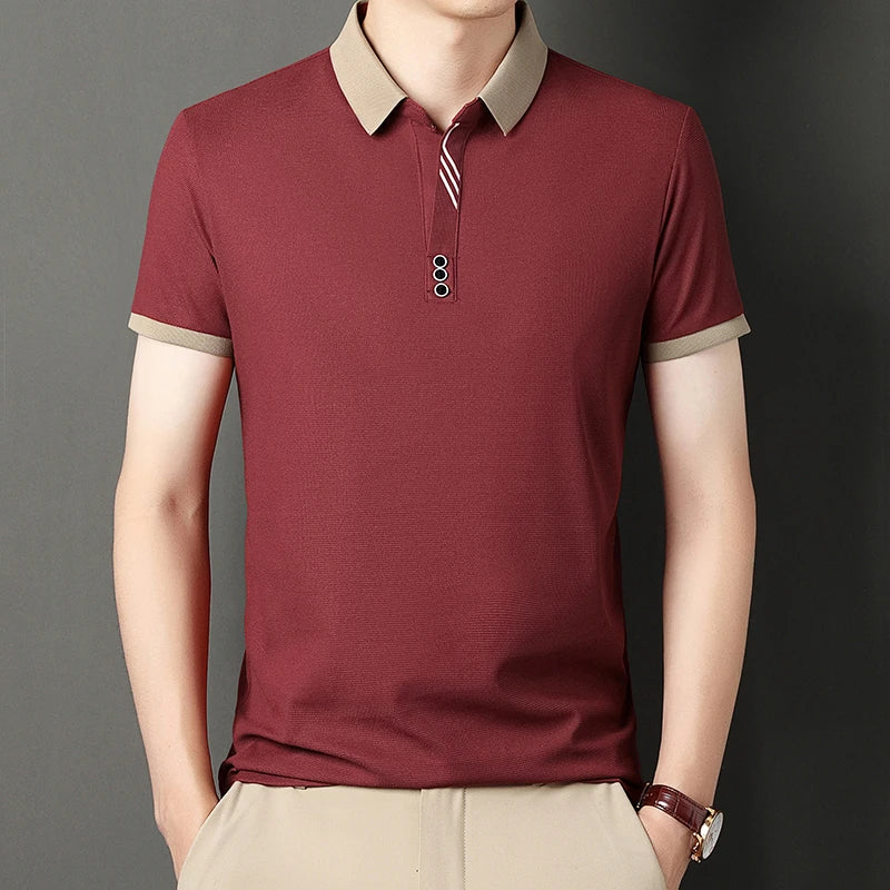 Polo Homme Couleur Unie Manches Courtes Été – Top Casual Fashion Confortable Business & Loisirs | Mode Homme