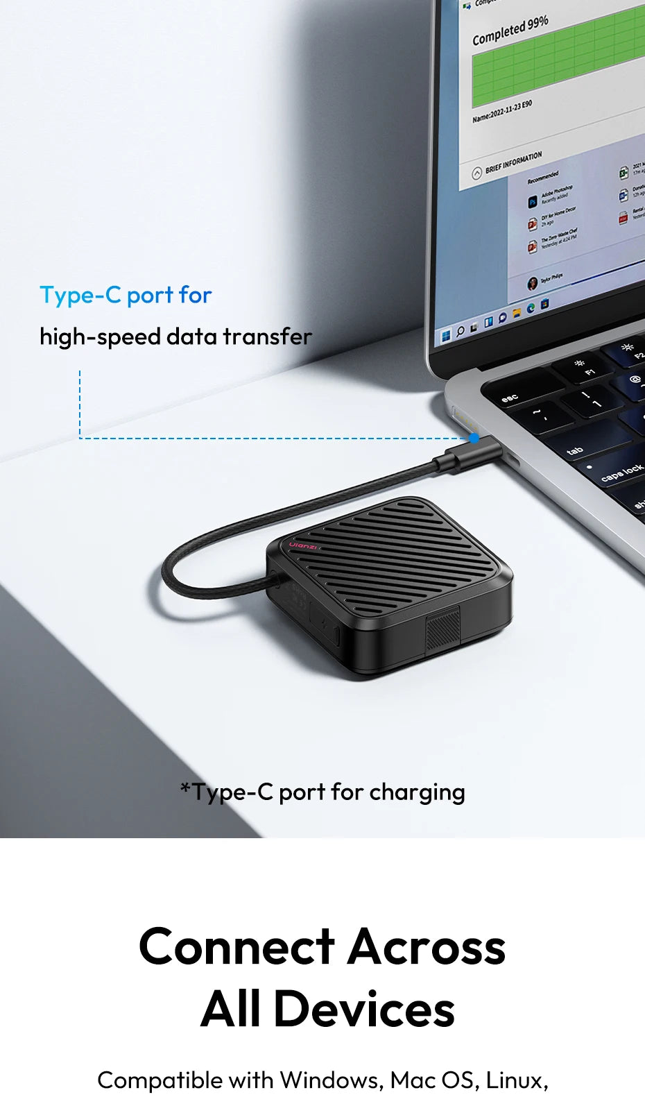 Ulanzi CRC10 Lecteur de Cartes 3 en 1 – CFast/SD/TF 13 Emplacements | USB3.2 Gen2 Transfert Ultra-Rapide