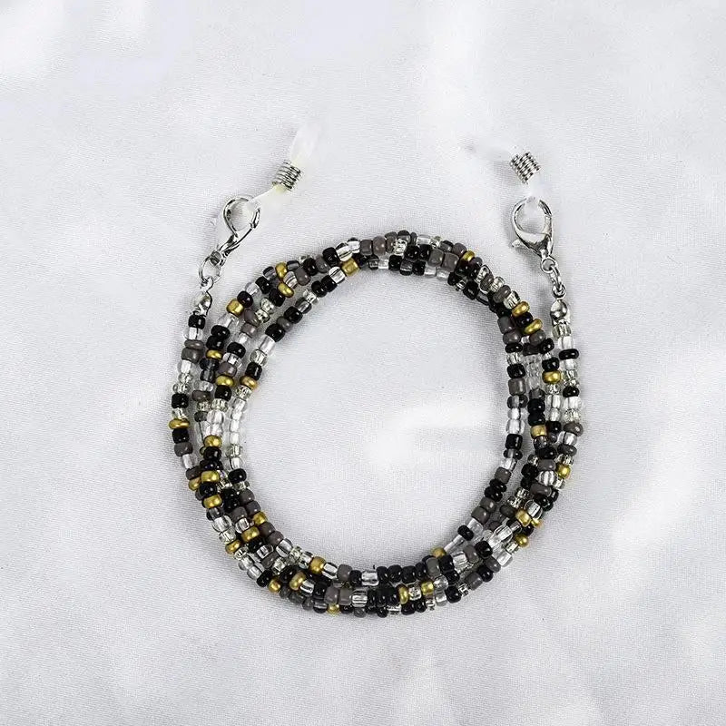 Chaîne Masque & Lunettes Bohème Perlée - Lanyard Anti-Glisse Femme