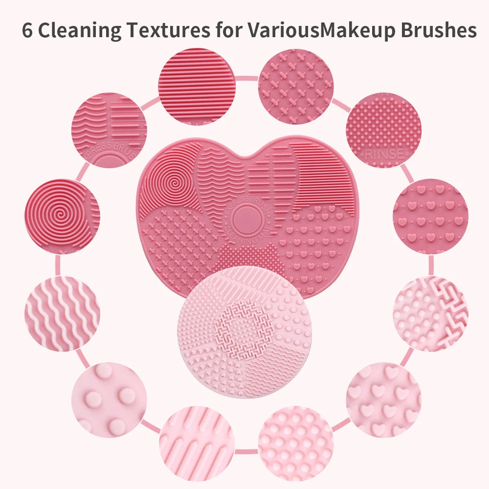 Tapis Nettoyant Pinceaux Maquillage Silicone – Outil Nettoyage Professionnel Fard & Fond de Teint | Mat Cosmétique