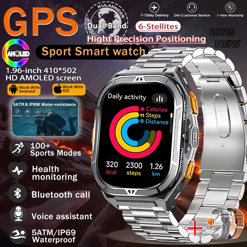 Smartwatch XIAOMI Sport GPS Kompass Anruf BT Höhenmesser Gesundheit – Wasserdicht 3ATM Schwimmen