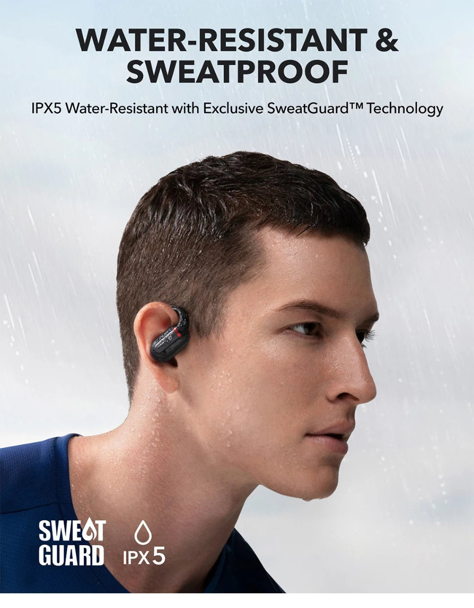 Soundcore Anker Sport X20 Écouteurs Bluetooth True Wireless – Crochets Oreille Sport | Workout & Fitness