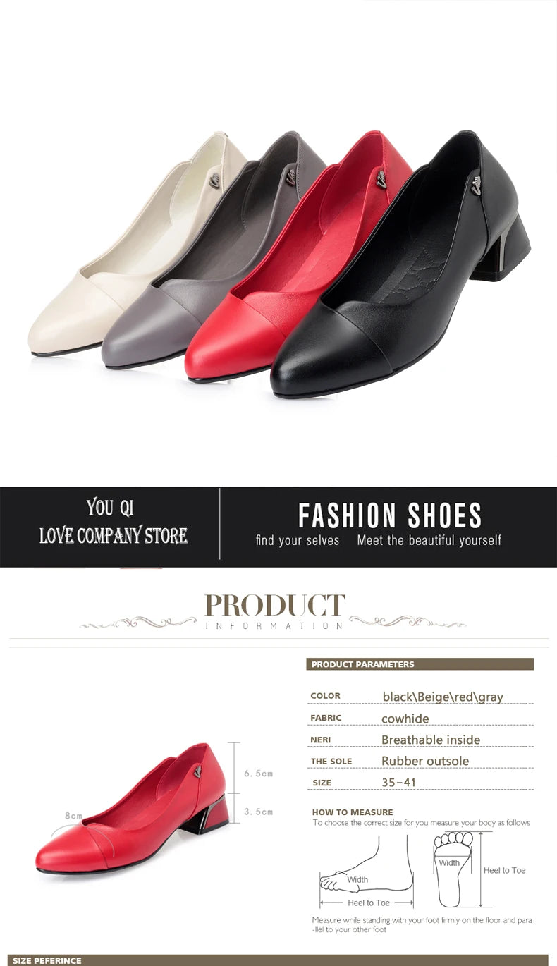 AIYUQI Chaussures Dress Cuir Véritable Rouge Femme 2024 – Bout Peu Profond Bureau Fashion