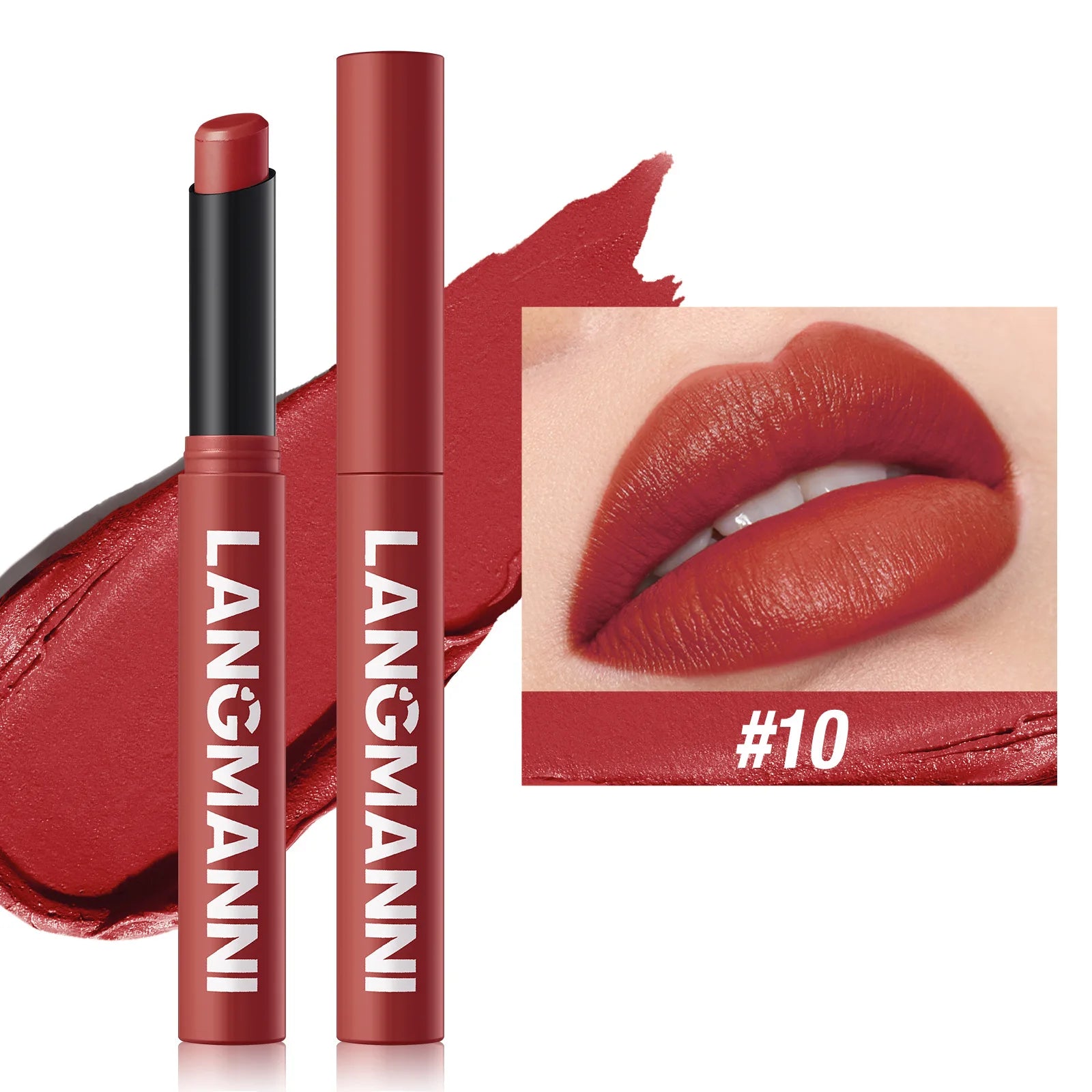 Crayon Lèvres Mat Waterproof 12 Couleurs – Longue Tenue Sans Transfert | Teinture Nude & Lip Stain