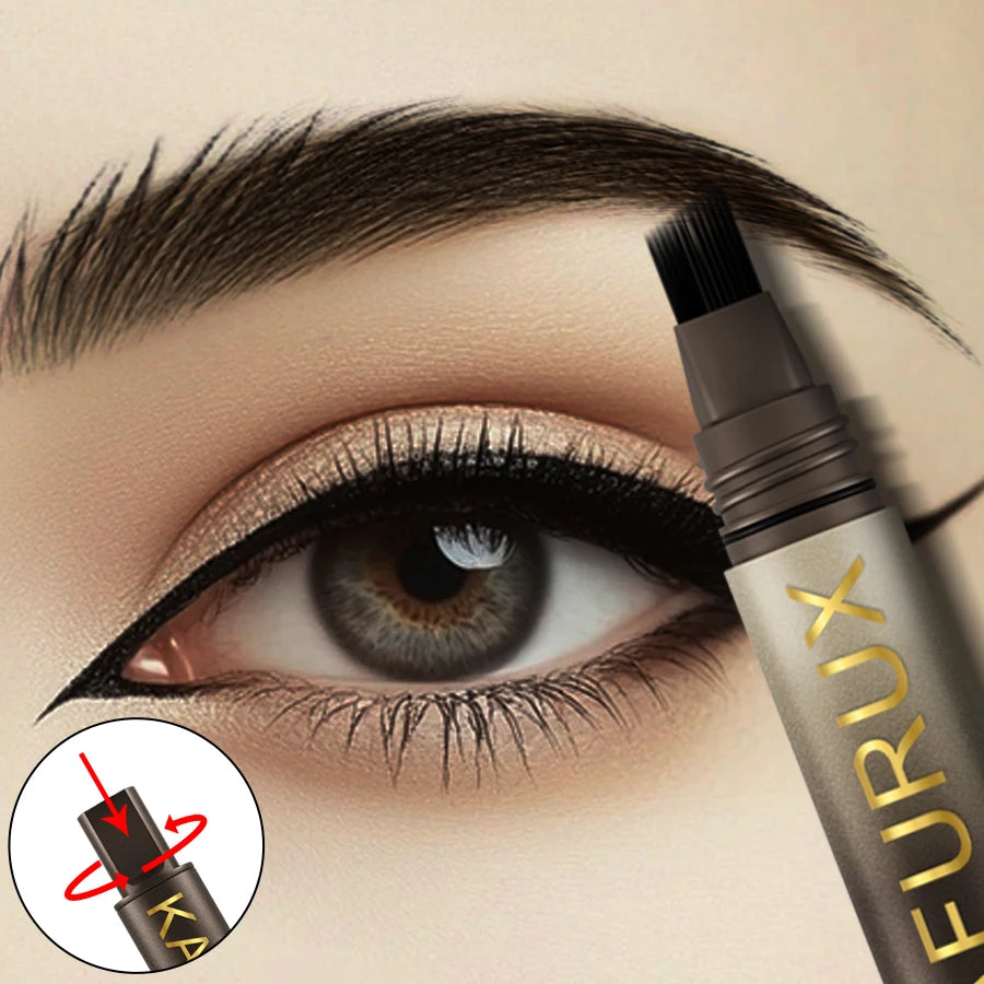 Crayon Sourcils 3D Dye Waterproof – 3 Couleurs Noir, Brun & Naturel | Grande Brosse Anti-Transfert