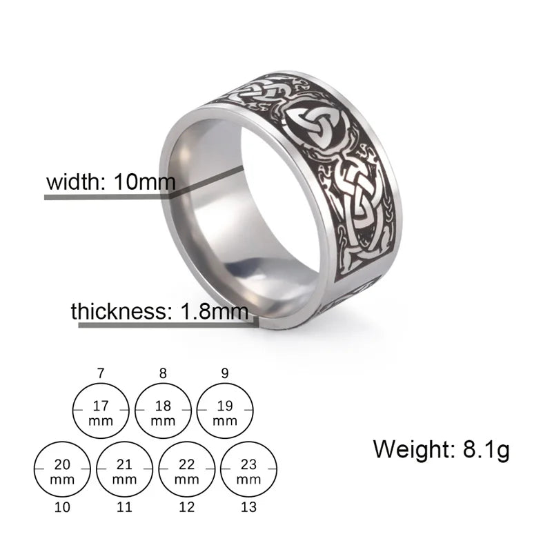 Bague Punk Acier Inoxydable Arbre de Vie Viking – Bague Couple Goth & Nordique | Bijou Homme & Femme | Cadeau Anniversaire & Fête Tendance