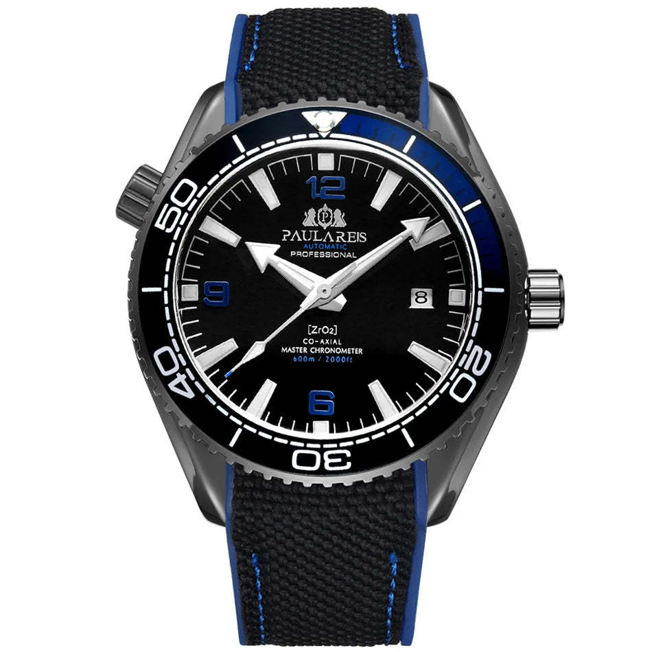 Montre Homme Automatique Mécanique Luxe – Bracelet Caoutchouc Lumineux Étanche Calendrier