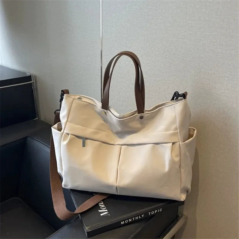 Grand Sac Cabas Nylon Femme – Tote Bag Stylish Bandoulière & Épaule | Voyage, Business, Fitness & Shopping | Léger & Résistant