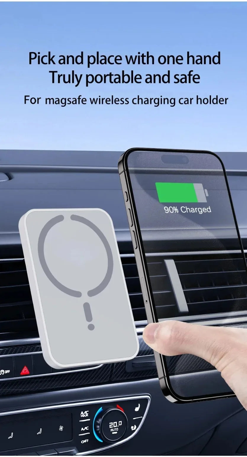 VIKEFON Chargeur Voiture 15W Magnétique Air Vent – Support Magsafe iPhone 17-12 Pro Max
