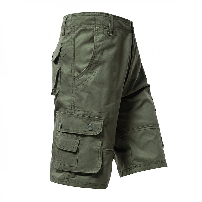 Short Cargo Homme Mi-Genou Multi-Poches Coton Grande Taille Classique Été Kaki Vert Armée Confortable Polyvalent Tendance Intemporel – Short Cargo Premium Multi-Poches Coton Grande Taille Été | Mode Homme Cargo Outdoor Premium