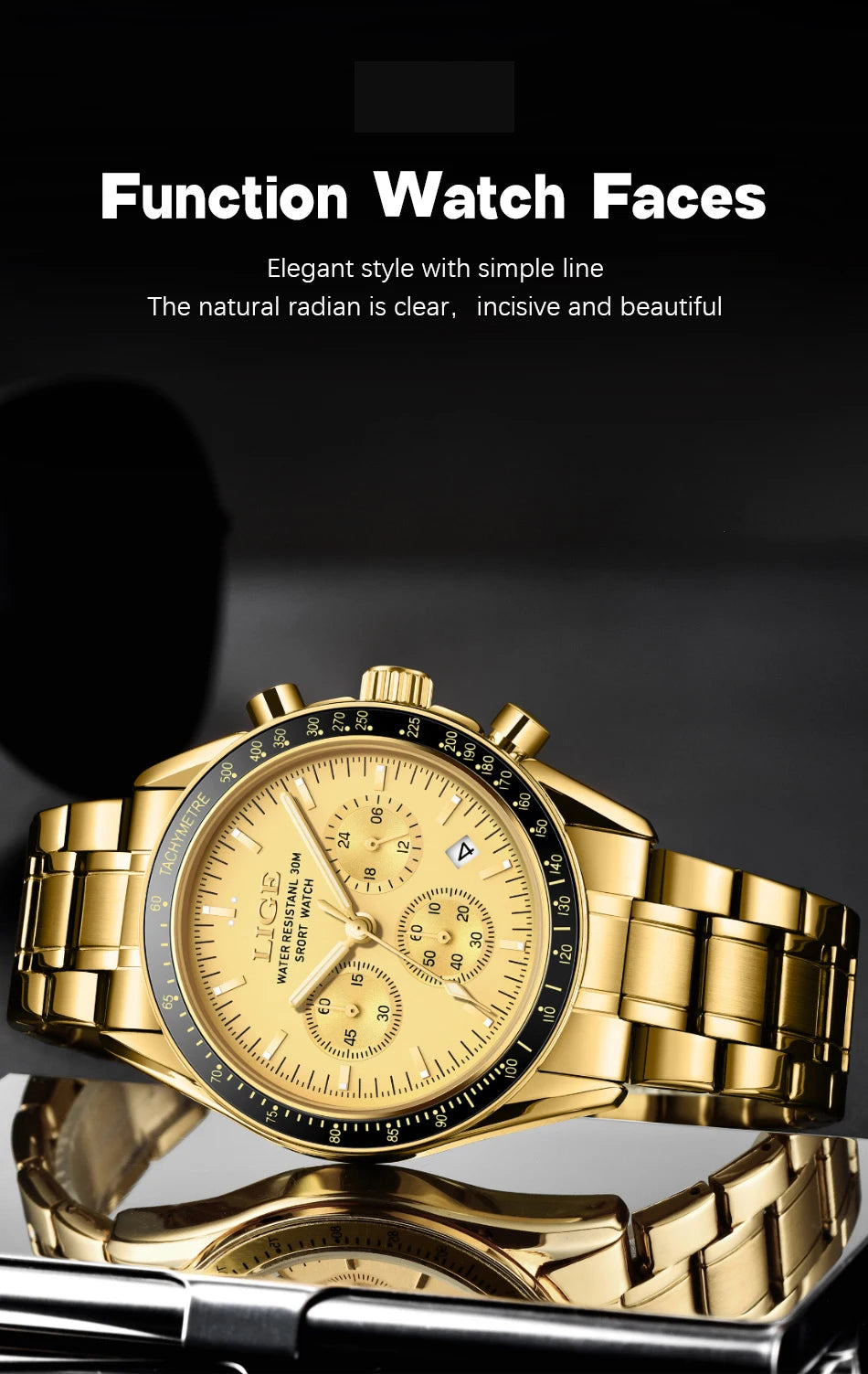 Herrenuhr LIGE Luxus Fashion Quarz – Edelstahl Leuchtend Wasserdicht Trendig