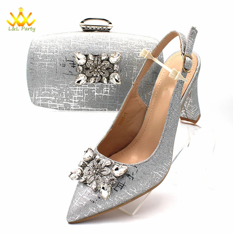 Ensemble Chaussures + Sac Italien Orange Cristal – Pumps Luxe Mariage Fête 2024