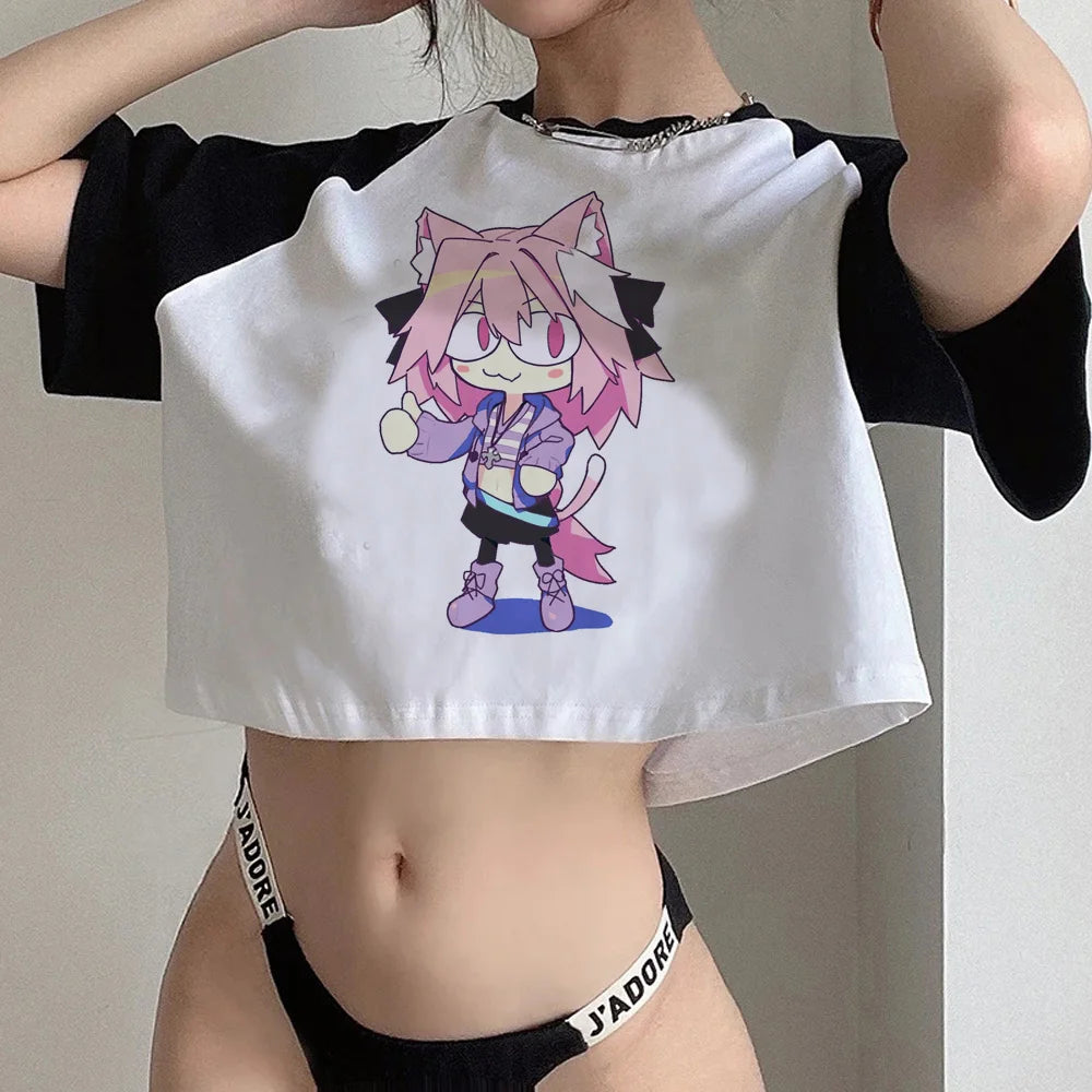 Crop Top Aesthetic Fairycore Grunge Femme – Style Kawaii Féerique | T-Shirt Court Tendance