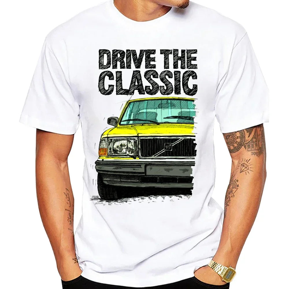 T-Shirt Homme Rétro Voiture Classic 240 Turbo Années 90 – Manches Courtes Hip Hop Casual Été | Streetwear Vintage Auto