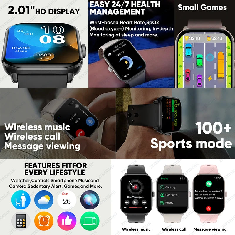 Montre Connectée Unisexe Écran AMOLED – GPS, Appels Bluetooth & Suivi Cardio | Étanche | Sport & Fitness | Android & iOS
