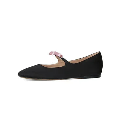 Ballerines Mary Jane Glossy Bowknot Rouge 2025 – Bout Carré Danse Mariage Bal Nuptial
