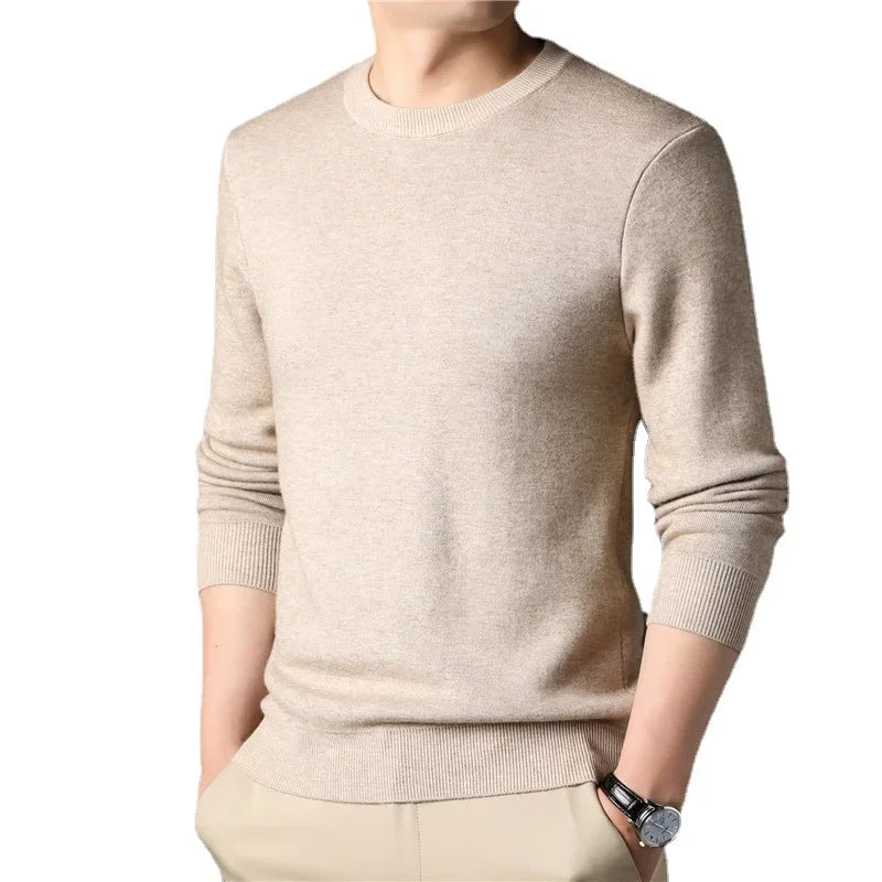 Pull Homme Hiver Tricot Uni Casual Confortable Vintage Oversize Col Rond Automne Sweatshirt Chaud – Sweater Mode Tendance | Mode Homme Premium