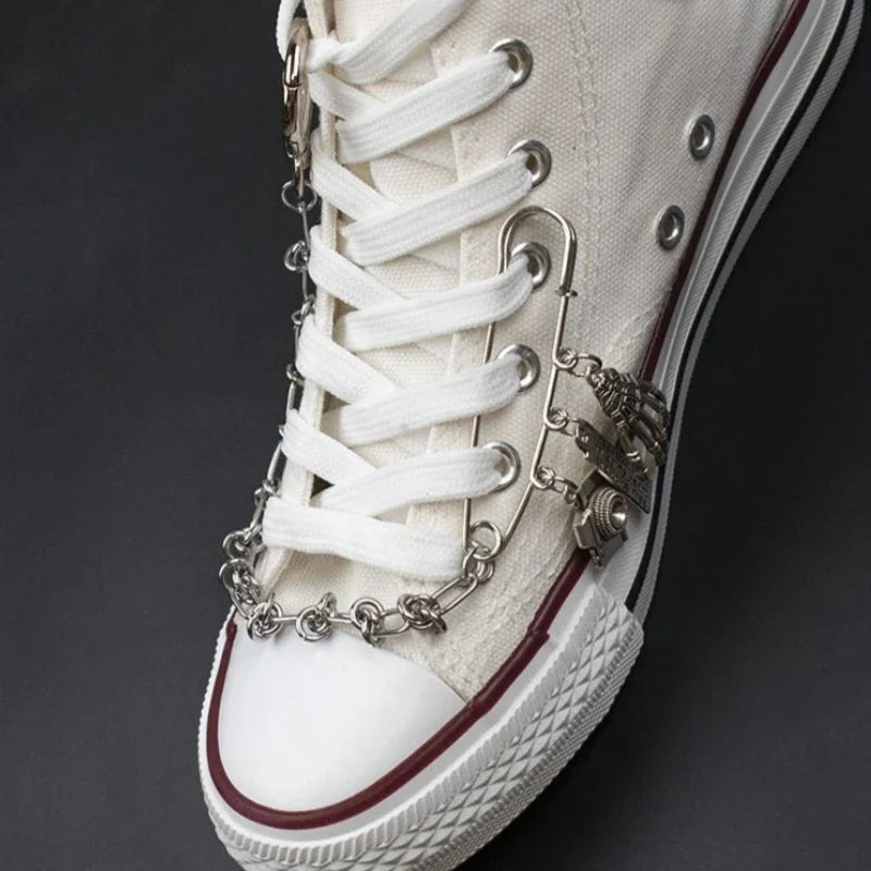 Chaîne Décoration Sneaker Hip-hop Métal Punk – Style Dark, Pin Chaussure Toile High-Top | Accessoire Mode Homme & Femme