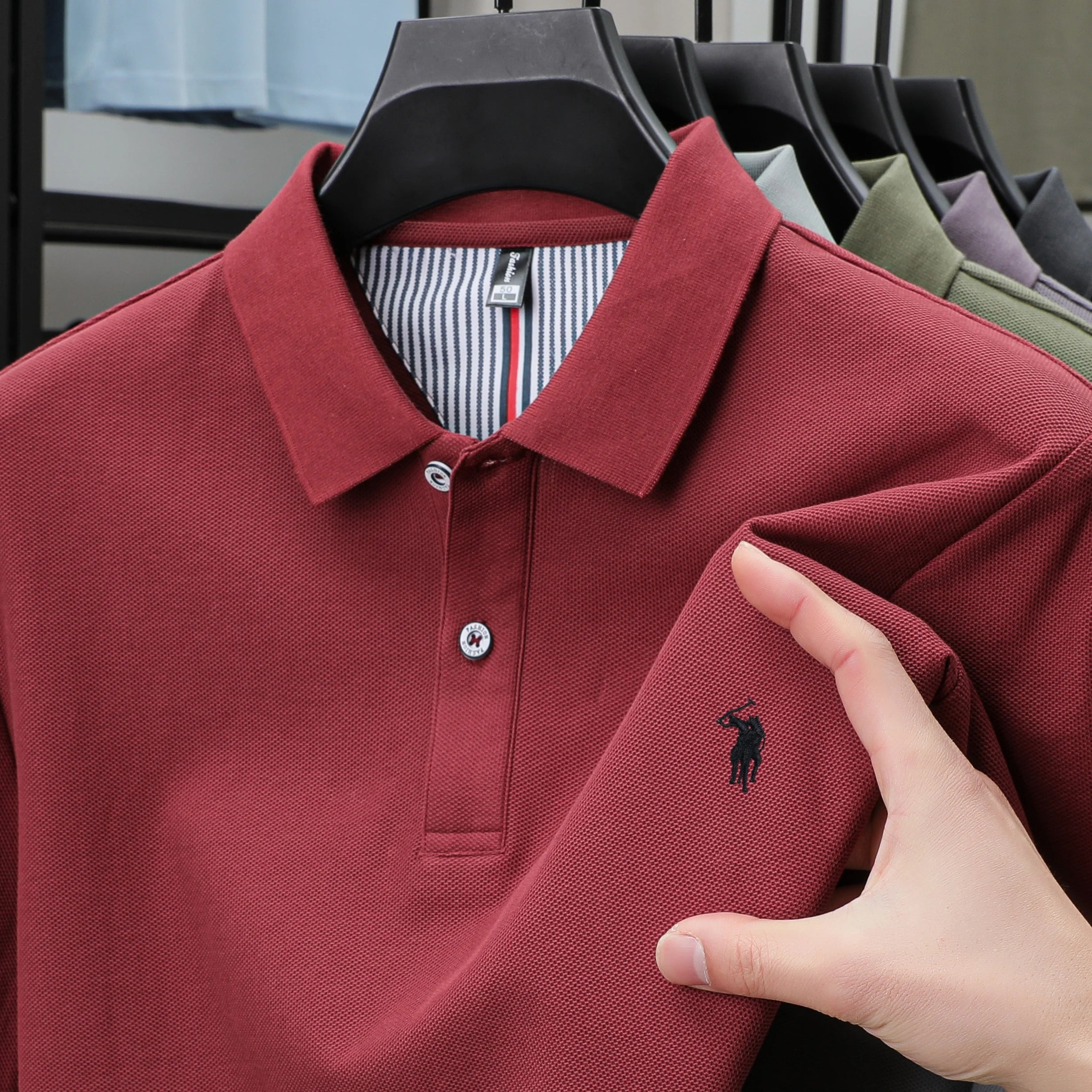 Polo Golf Coton 100% Brodé Homme – Qualité Premium Designer Personnalisé Été