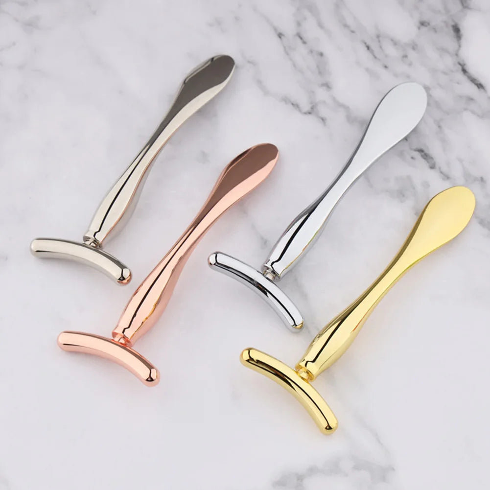 Stick Masseur Visage & Yeux 2-en-1 – Applicateur Crème Anti-Rides & Cernes | Lifting Facial | Spatule & Mini Cuillère Skincare