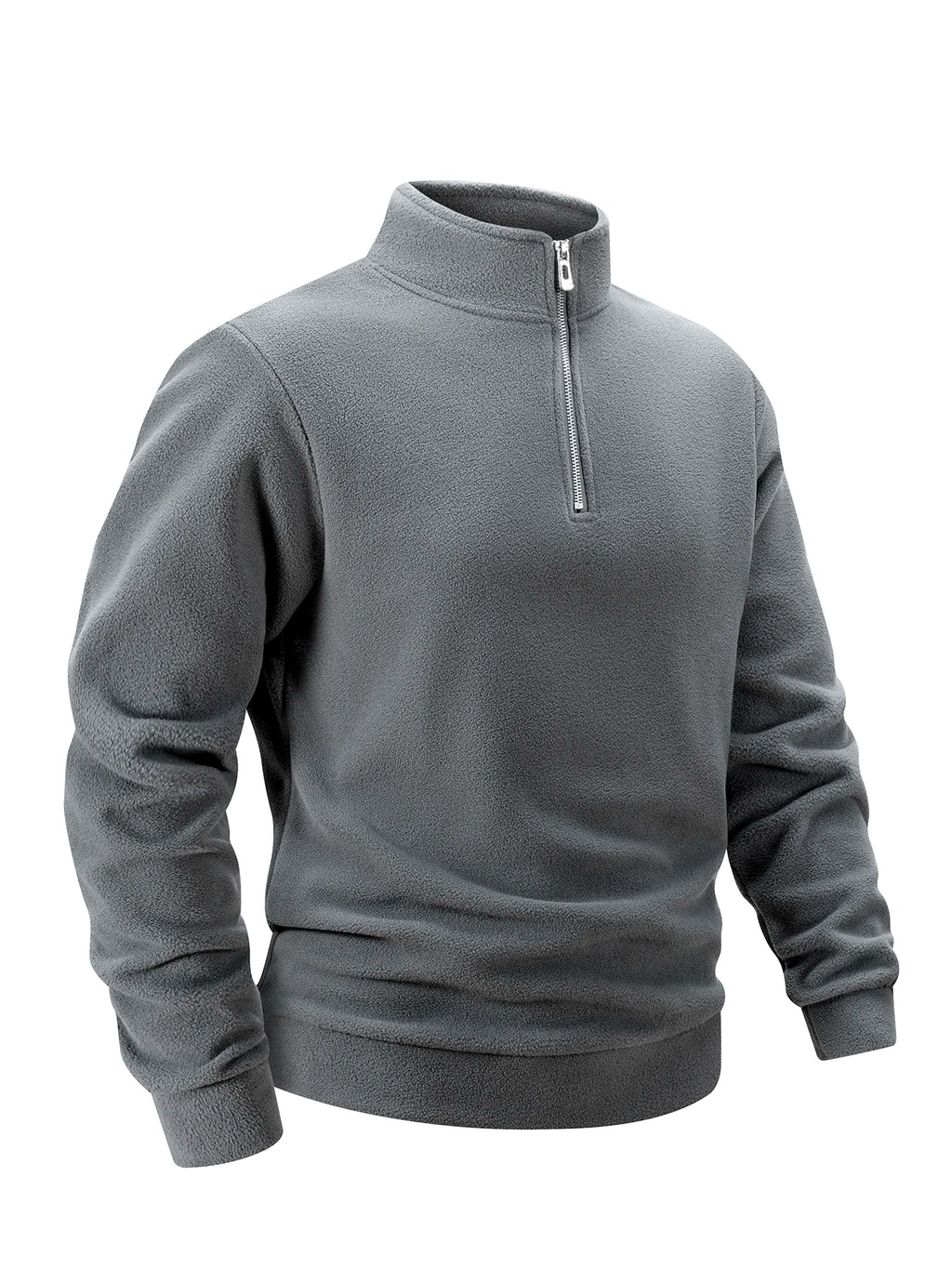 Herren-Sweatshirt, Fleece, Freizeit, Stehkragen, Viertelreißverschluss – Klassischer, bequemer Sportpullover, Übergröße 3XL | Herrenmode