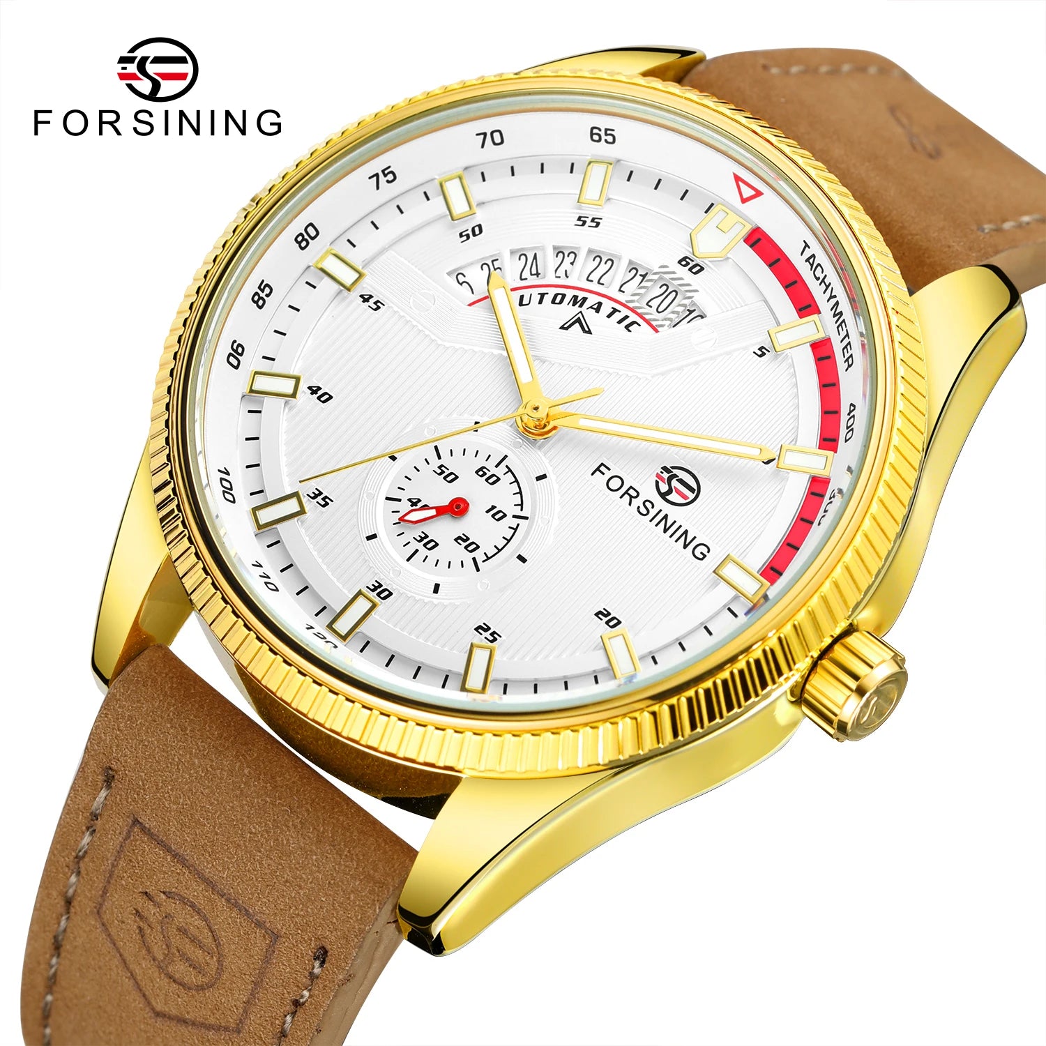 Montre Homme FORSINING Mécanique Automatique Chronographe Calendrier Cuir & Acier – Luxe Haute Qualité