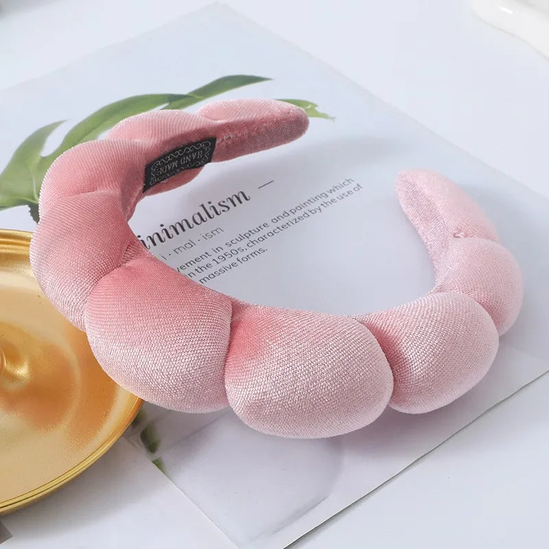 Bandeau Éponge Multifonction Femme – Soin Visage, Démaquillage & Douche | Serre-Tête Cheveux Absorbant