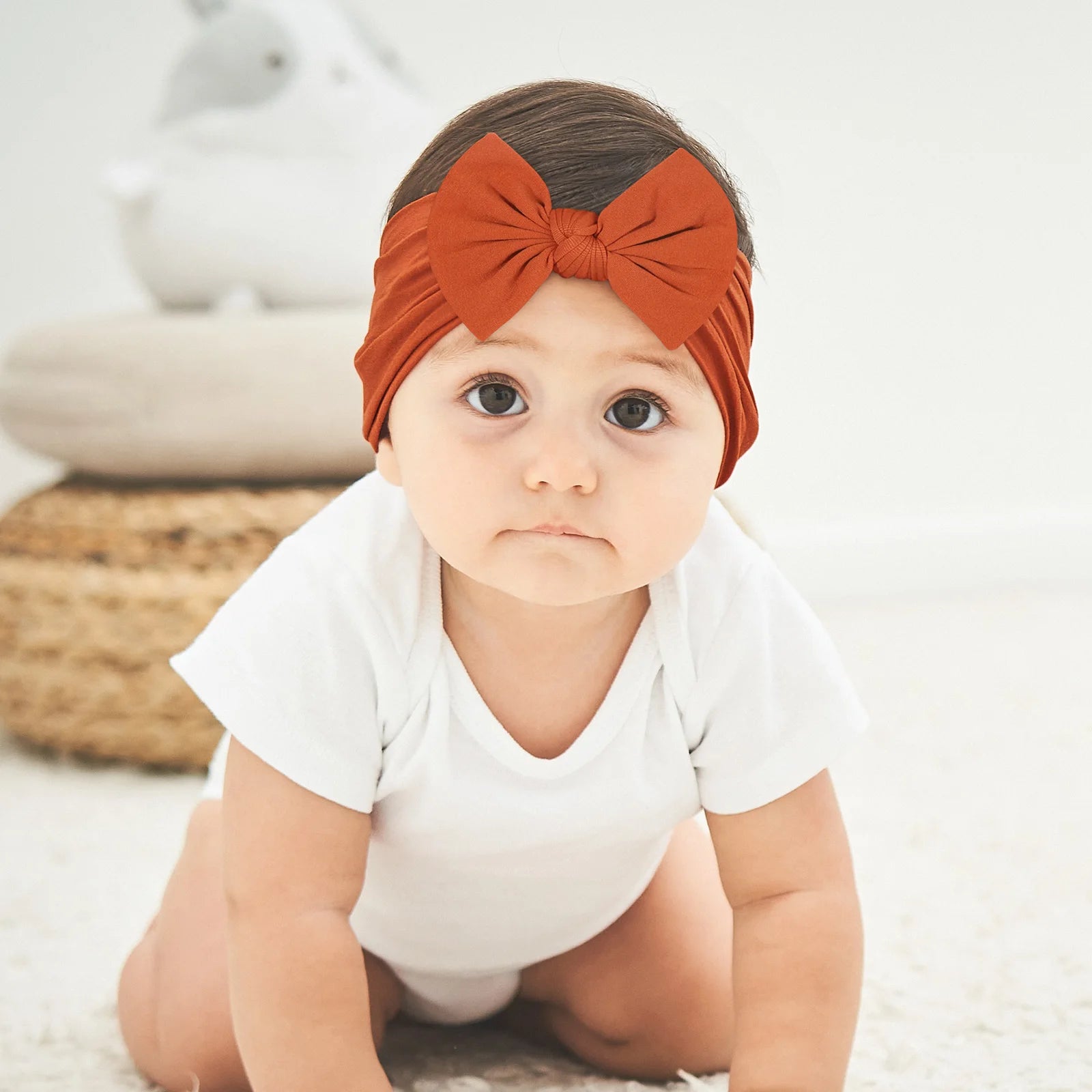 Bandeau Nœud Bébé Fille Élastique Large – Turban Headband Accessoire Cheveux 48 Couleurs