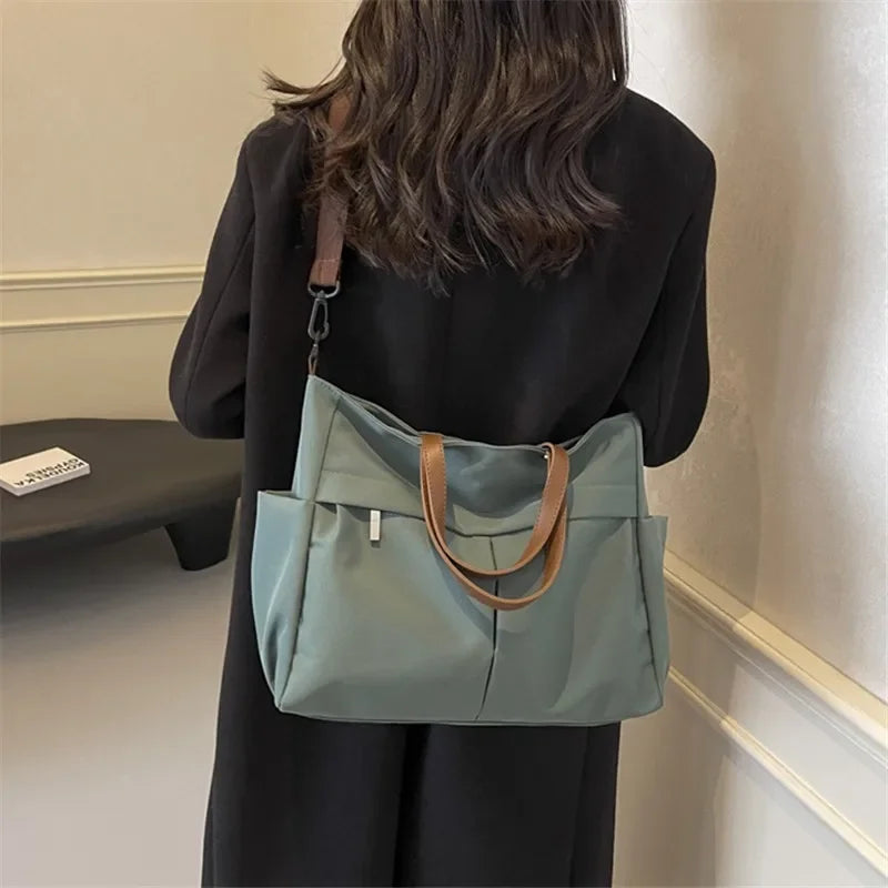 Grand Sac Cabas Nylon Femme – Tote Bag Stylish Bandoulière & Épaule | Voyage, Business, Fitness & Shopping | Léger & Résistant