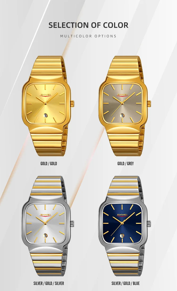 Montre Unisexe SKMEI Luxe Quartz Bracelet Acier – Analogique Date Étanche Fashion