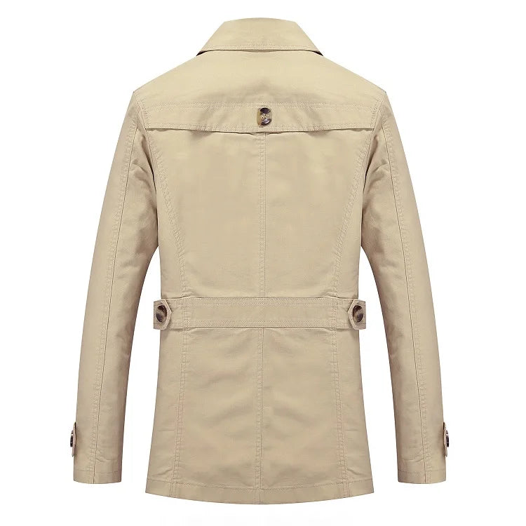Trench Coat Homme Casual Business Coupe-Vent Simple Boutonnage Grande Taille Élégant Intemporel | Trench Premium