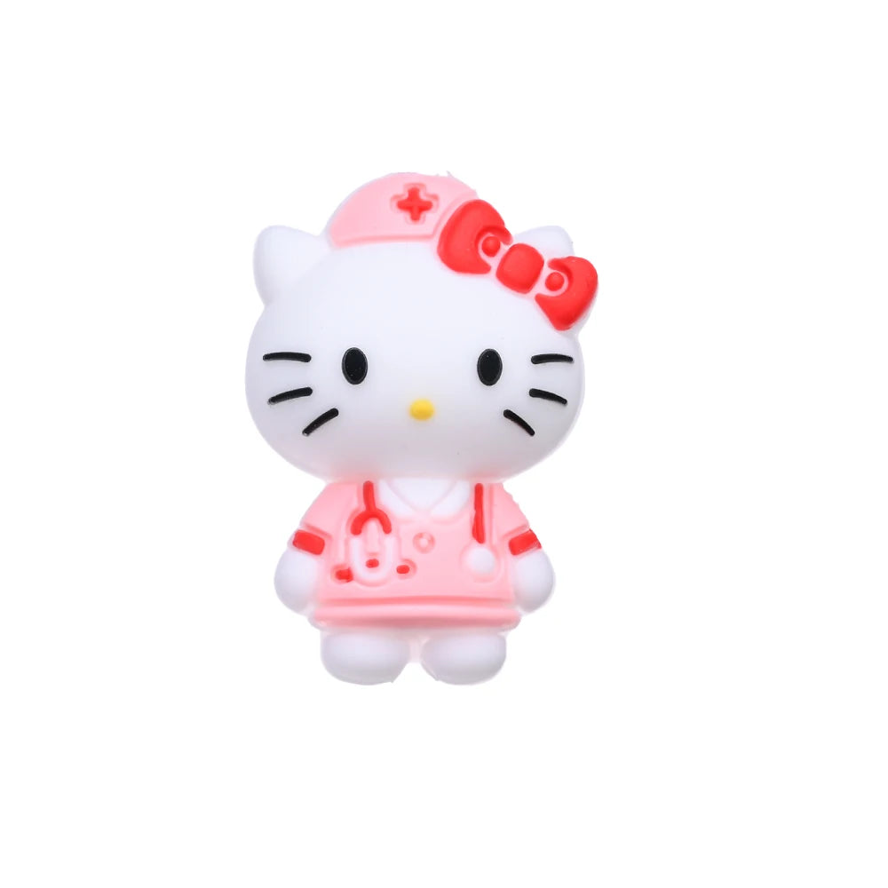 7 Perles Silicone 3D Thème Sanrio Hello Kitty – Perles Focus DIY Colliers Bracelets Attache-Tétine