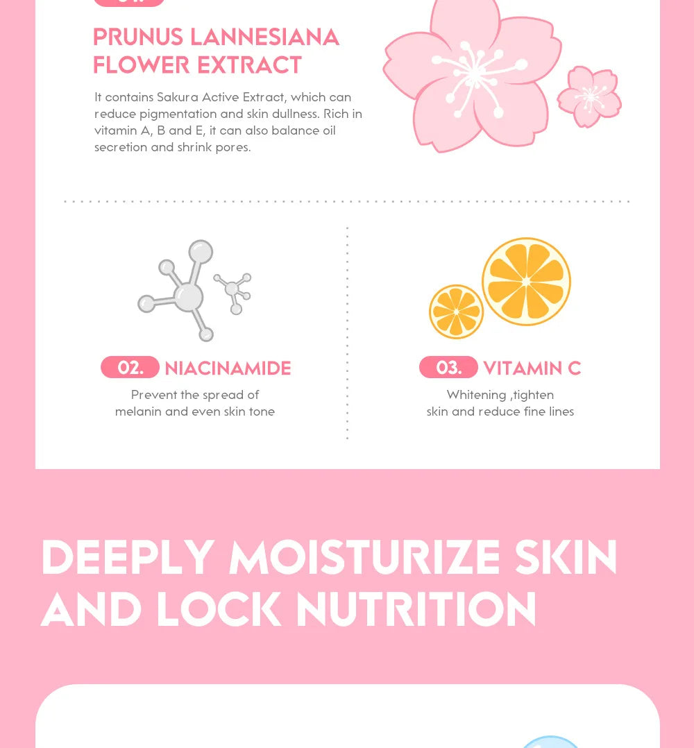 Crème Visage Sakura Laikou 60g – Fleur de Cerisier Hydratante Anti-Rides Anti-Âge Éclat