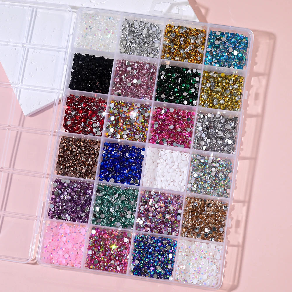 Strass Nail Art 3D Colorés – Diamants Plats Ronds | Déco Ongles DIY