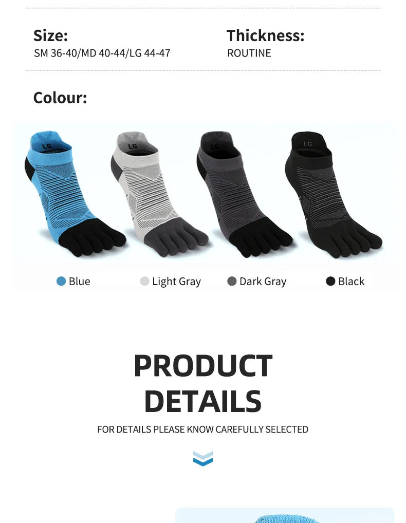 Coolmax Sport Zehensocken Herren – Atmungsaktives, feuchtigkeitsableitendes Mesh | Laufen, Wandern & Radfahren | Paar