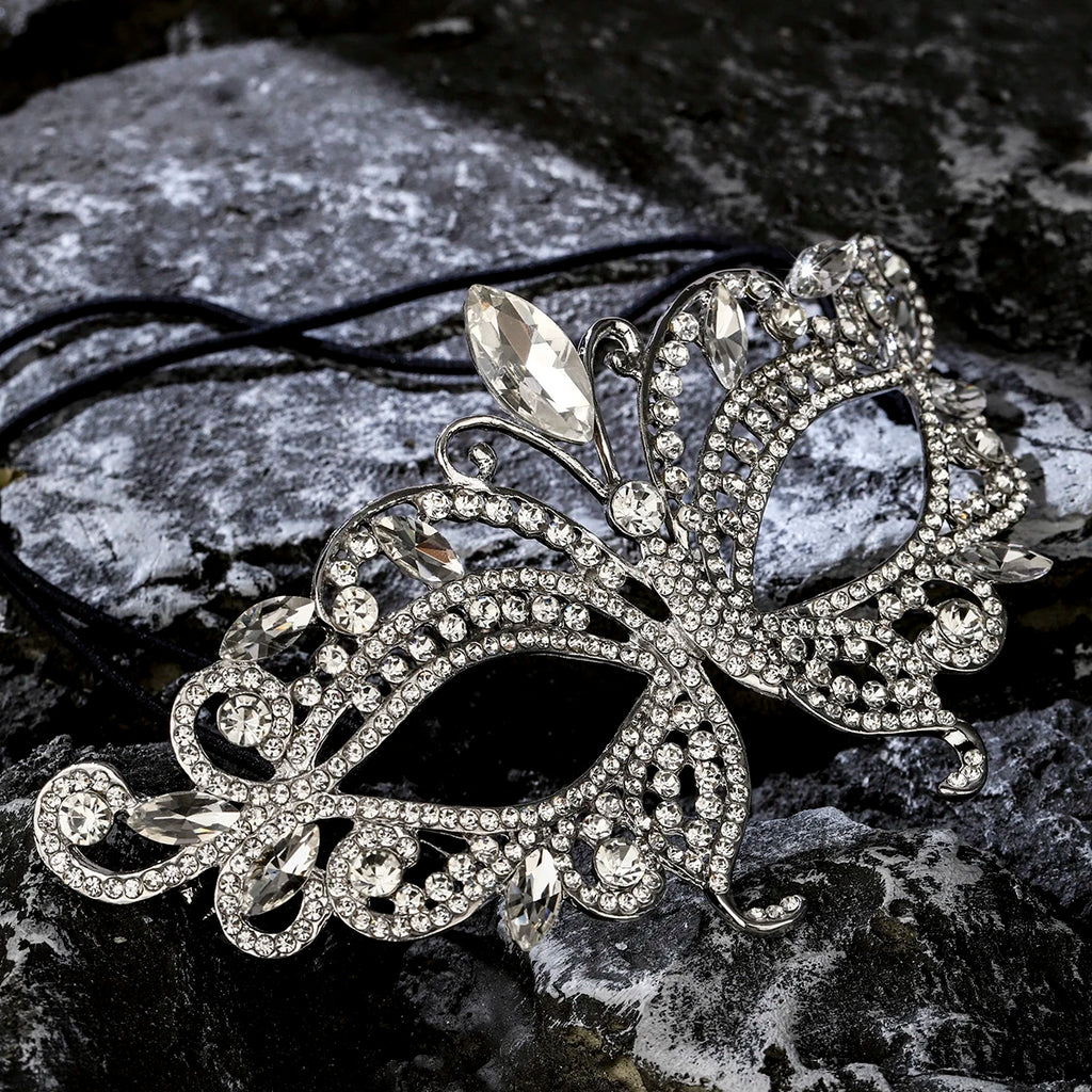 Halbgesichtsmaske Schmetterling Strass - Maskerade, Halloween & Party