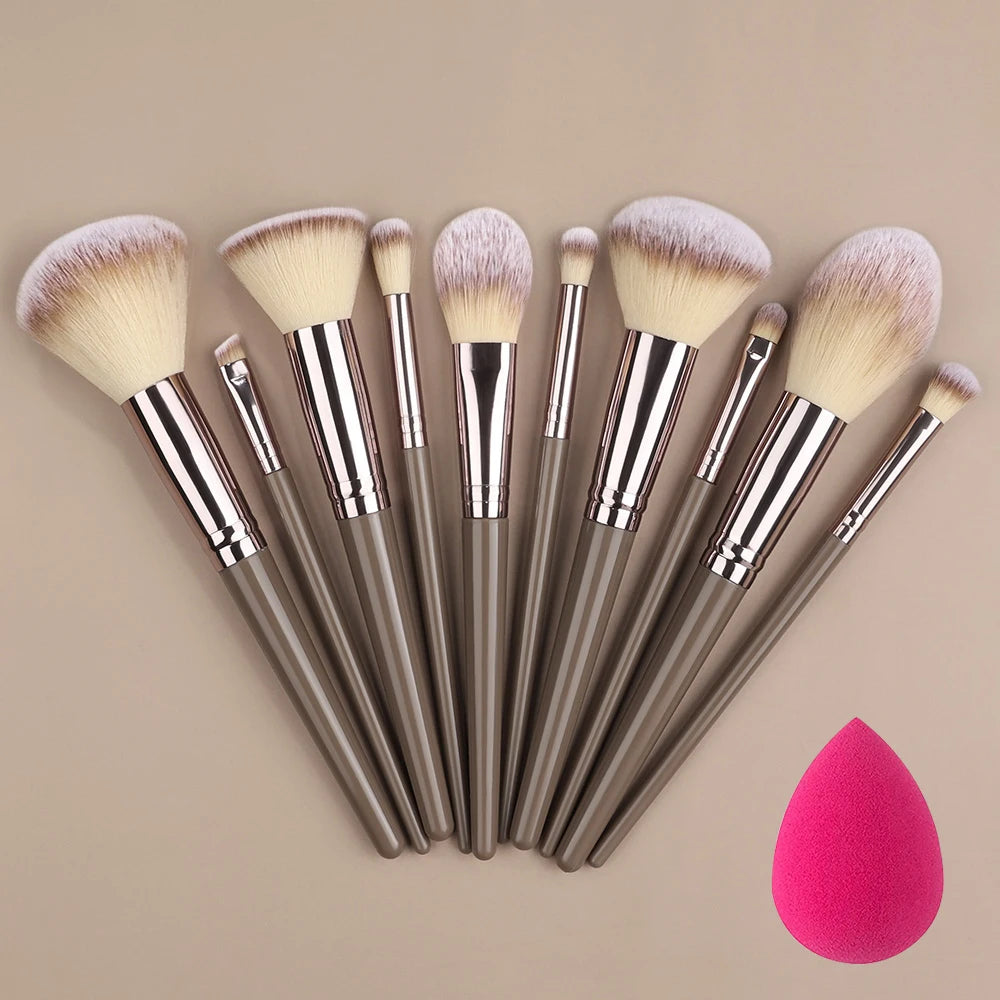 Set Pinceaux Maquillage Fluffy 3 à 20 Pcs – Poudre Libre, Fards & Blush | Brosse Fond de Teint Femme