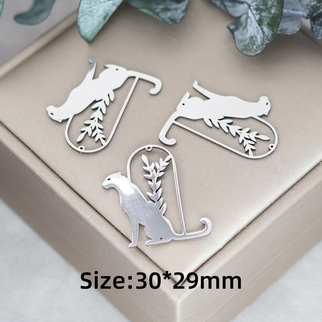 Lot 3 Breloques Animaux Acier Titane DIY – Renard, Lapin, Chat, Cygne, Dragon, Serpent & Plus | Pendentifs Bijoux Fait Main Bracelet & Collier