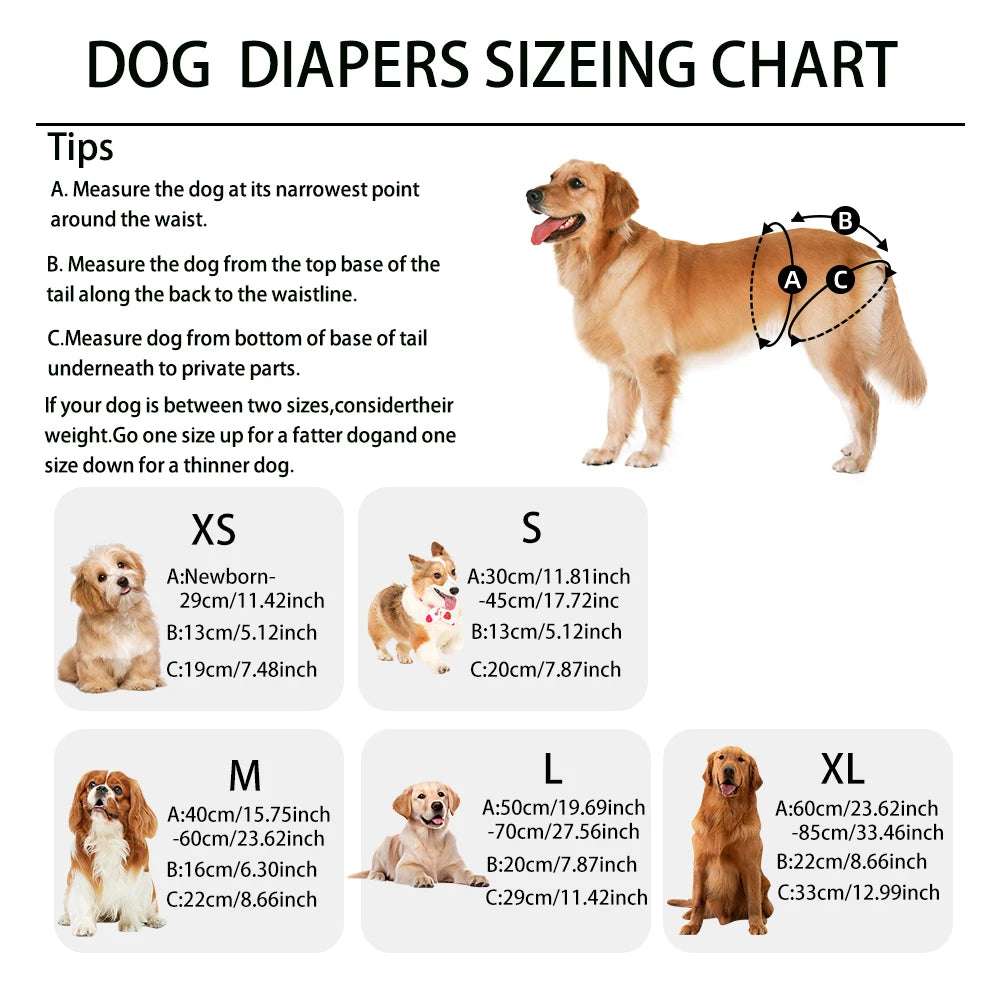 Couche Chienne Lavable BIAI – Culotte Physiologique Étanche Soie Glacée Douce Réutilisable
