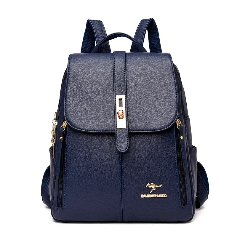 Sac à Dos Femme Cuir Vintage Grande Capacité – Rucksack École Voyage Bookbag Chic