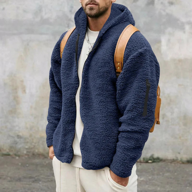 Veste Homme Automne Hiver Polaire Double Face Chaude Capuche Loose Casual Coupe-Vent – Manteau Chaud Tendance Saison Froide | Mode Homme Premium