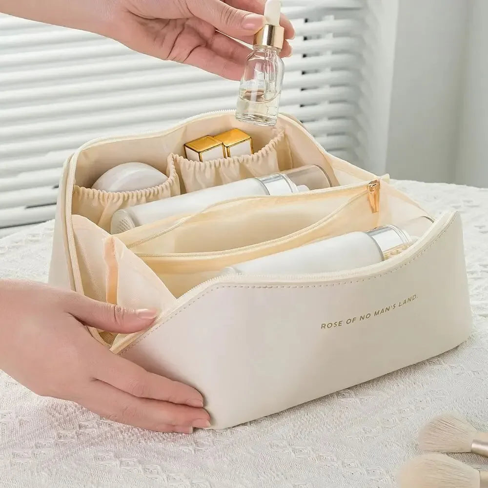 Trousse Maquillage Luxe Femme – Kit Toilette Organisateur Voyage | Boîte Cosmétique Zip Portable
