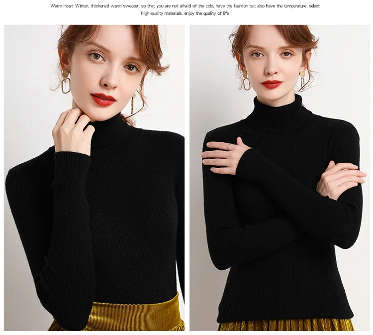 Pull Col Roulé Cachemire Ultra-Doux Femme - Tricot Basique Chic Automne Hiver | Heliar