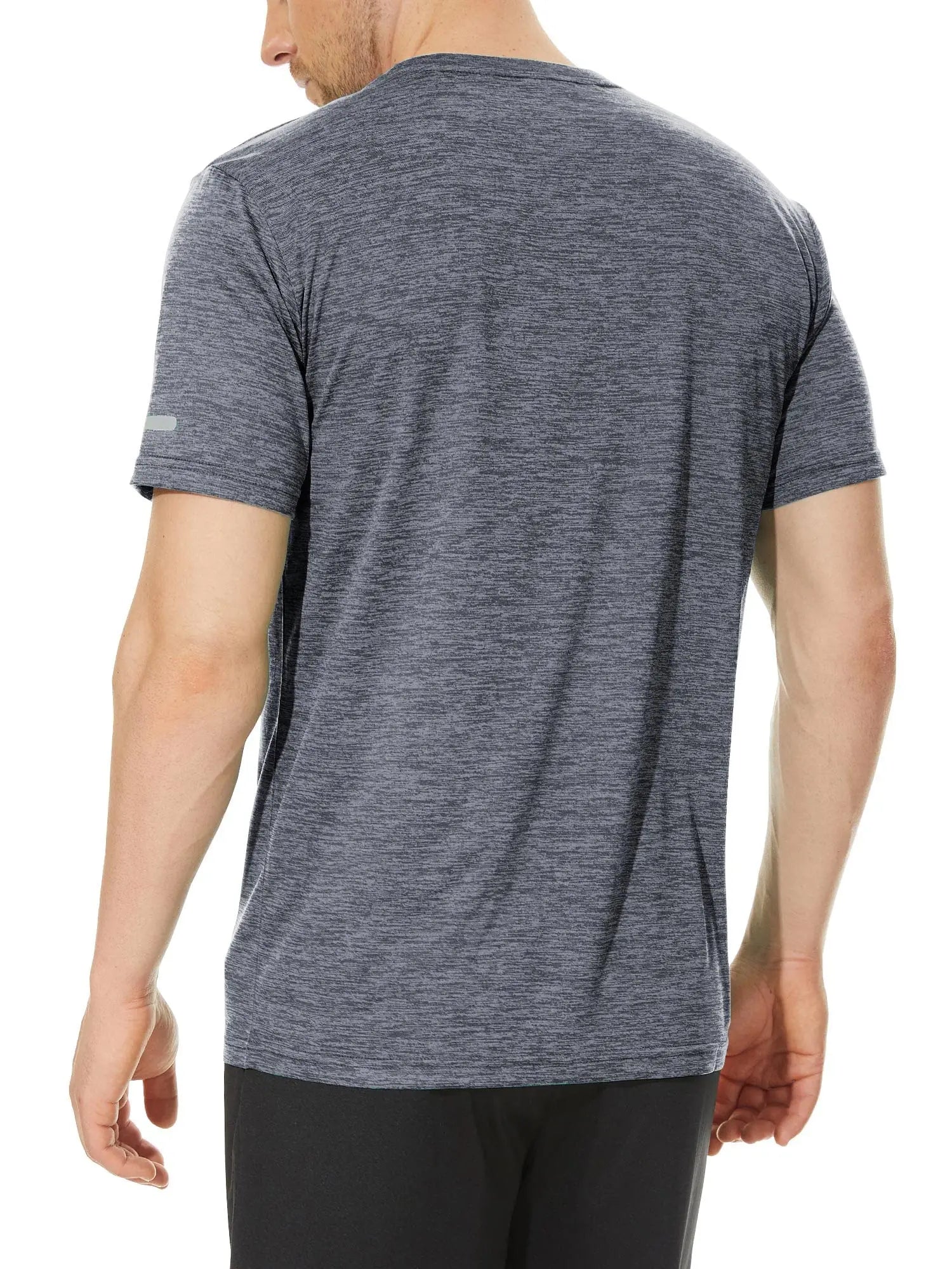 TACVASEN Quick Dry Summer T-shirts Mens Running Jogging T-shirts Crew Neck Athlete Sports Gym Fitness Pullover Reflective Shirts