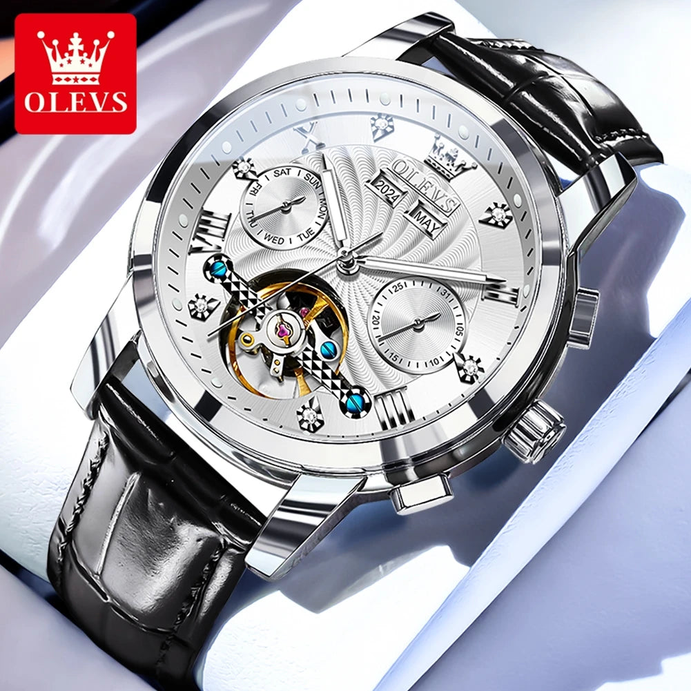 Montre Mécanique Automatique Luxe Homme OLEVS 7088 – Grand Cadran Lumineux Étanche Cadeau
