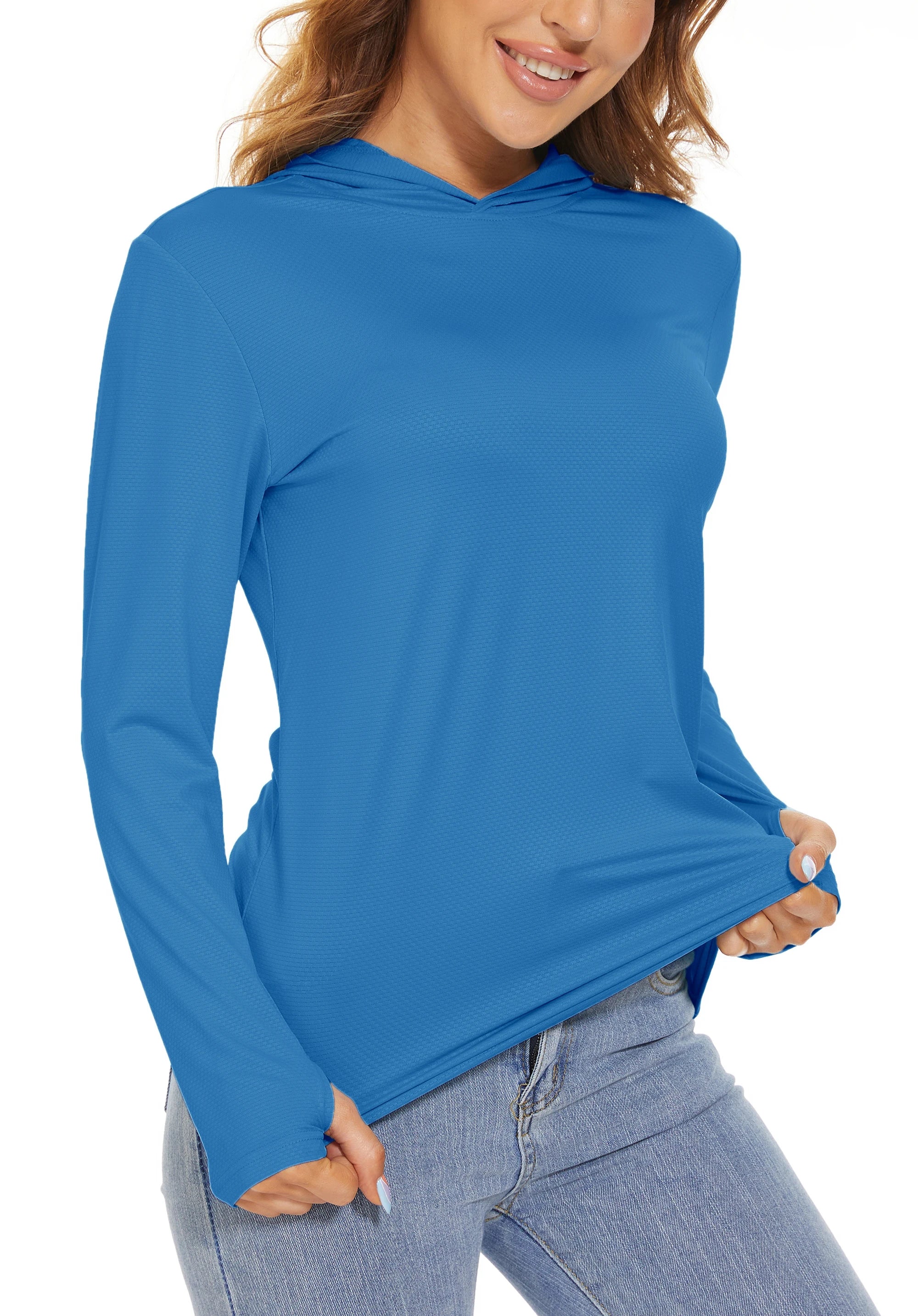 Anti-UV UPF 50+ Kapuzen-Langarmshirt für Damen – Angeln, Wandern & Outdoor-Sport | TACVASEN