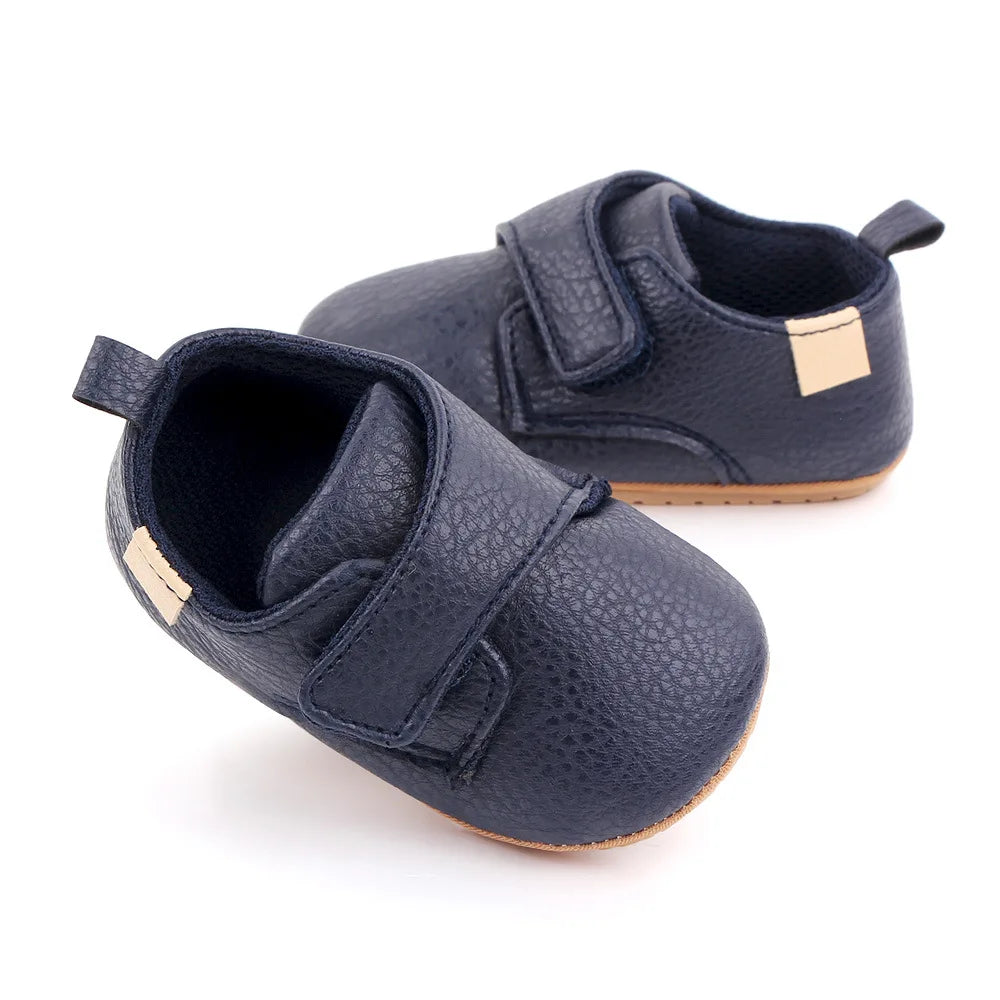 Chaussures Bébé Premiers Pas Cuir Semelle Caoutchouc Antidérapante – Mocassins Unisexe Nouveau-Né Toddler