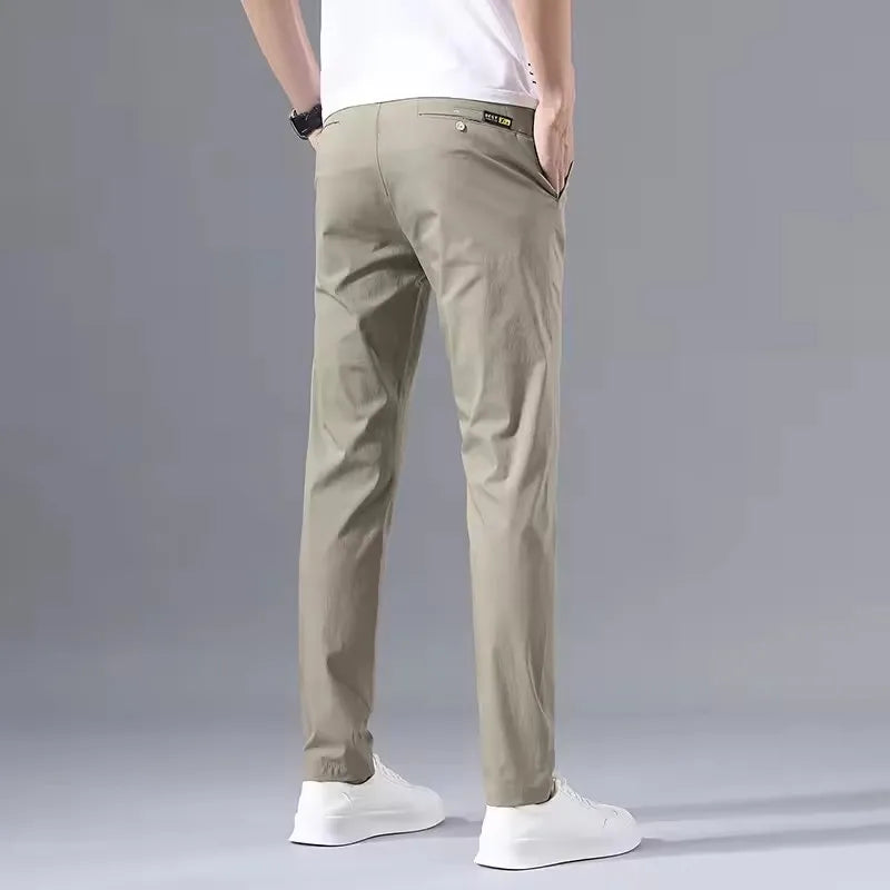 Pantalon Homme Slim Coton Stretch – Business Casual Golf Style Coréen Léger Printemps Automne | Mode Homme Premium
