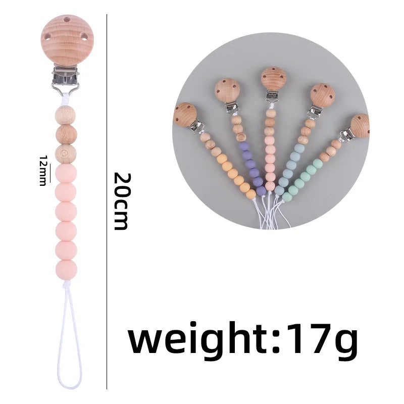 Attache-Tétine Personnalisée Prénom – Clip Silicone & Bois Fait Main Éco-Responsable Sécurisé Bébé